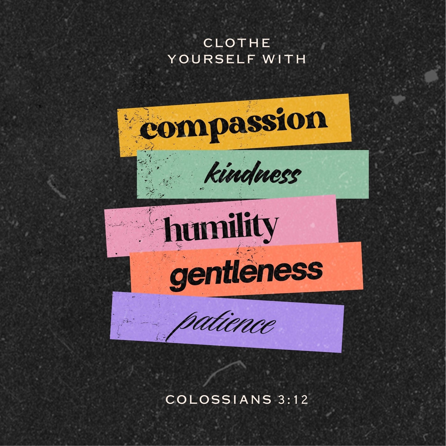 Motivational quote with colorful text blocks on a dark background