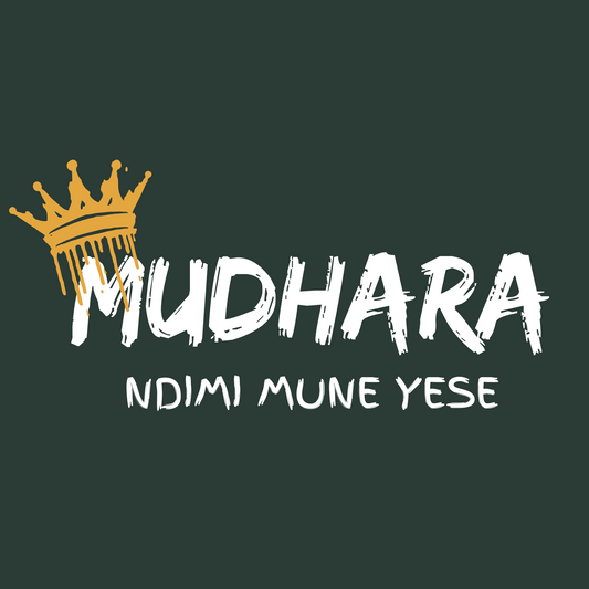 Logo of Mudhara with a crown on a dark green background