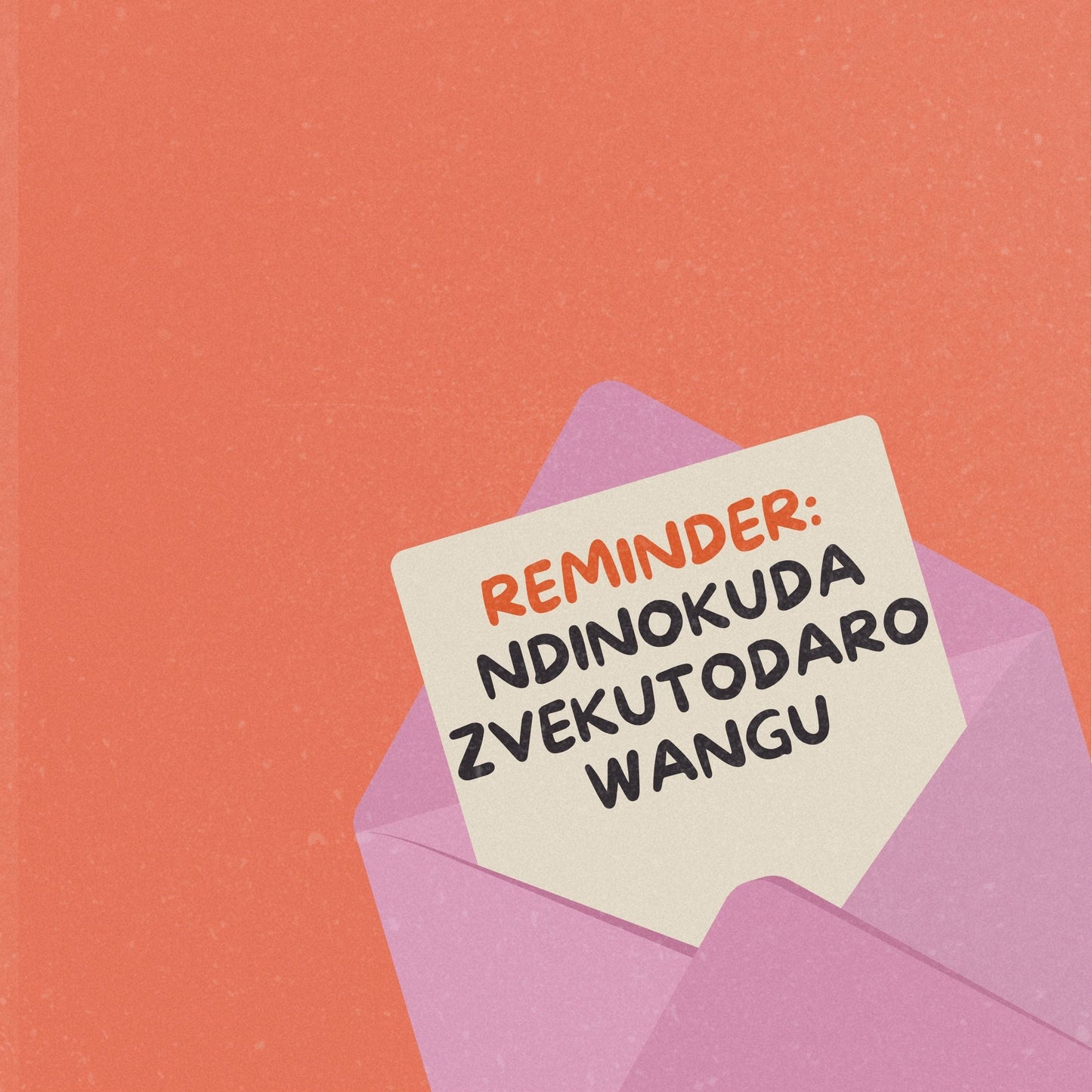 Note with text on a pink background