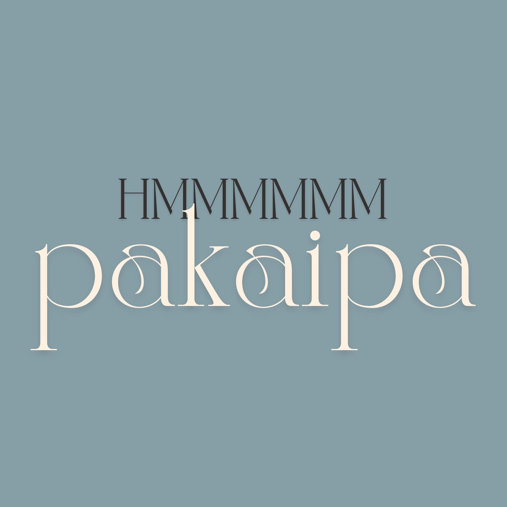Text 'HIMMMMM pakaipa' on a light blue background with a brand logo at the bottom.